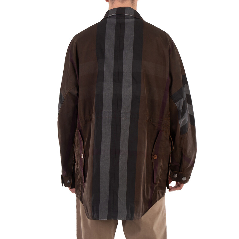 Burberry Dark Birch Brown Check Cotton Blend Field Jacket, Brand