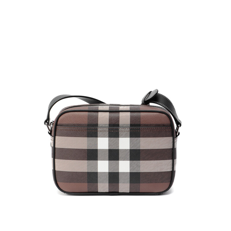 Burberry Dark Birch Brown Check-Print Compact Messenger Bag