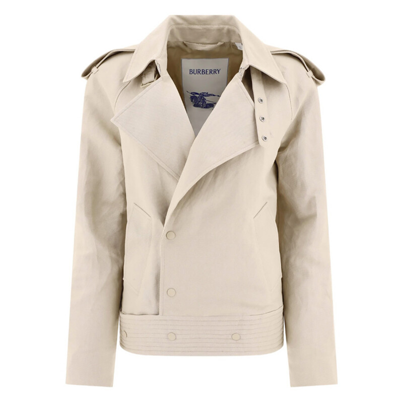 Burberry Double-Breasted Canvas Trench Jacket, Brand Size 4 ( US