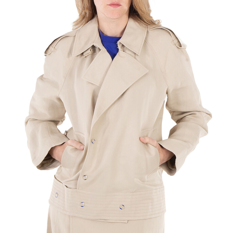 Burberry Double-Breasted Canvas Trench Jacket, Brand Size 4 ( US