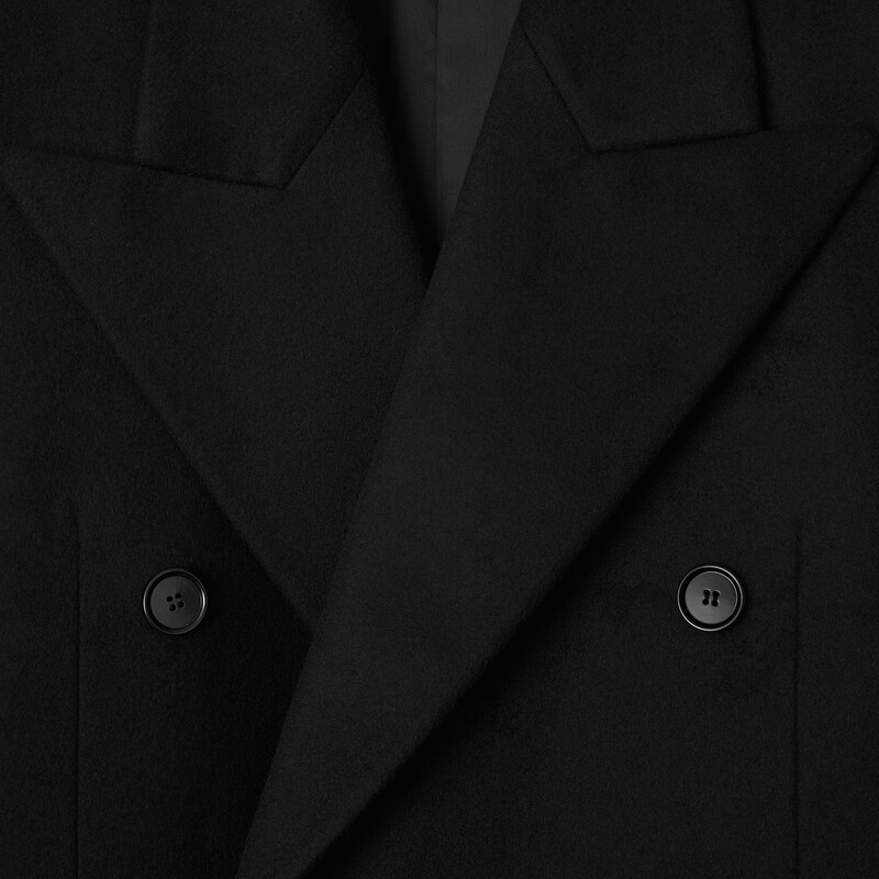 Burberry Double-Breasted Cashmere Tailored Coat, Brand Size 50