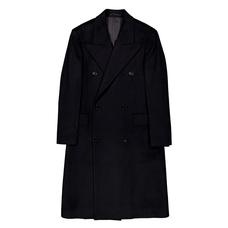 Burberry Double-Breasted Cashmere Tailored Coat, Brand Size 50