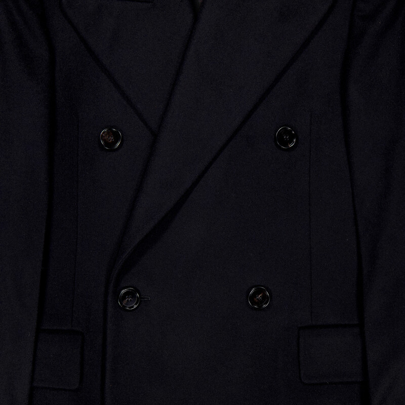 Burberry Double-Breasted Cashmere Tailored Coat, Brand Size 50