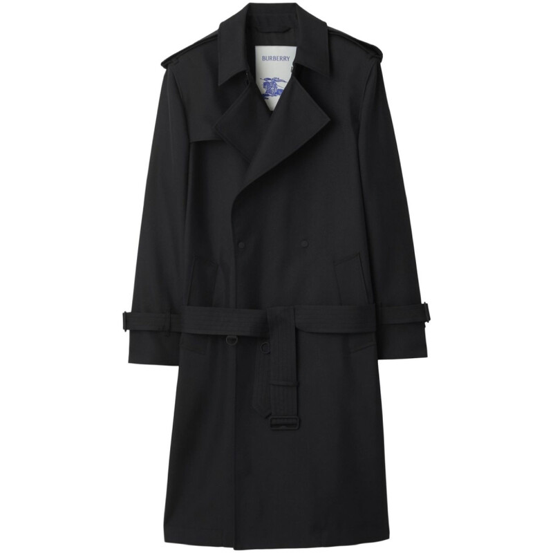 Burberry Double-Breasted Silk-Blend Trench Coat, Brand Size 50 (US