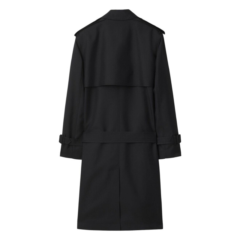 Burberry Double-Breasted Silk-Blend Trench Coat, Brand Size 50 (US