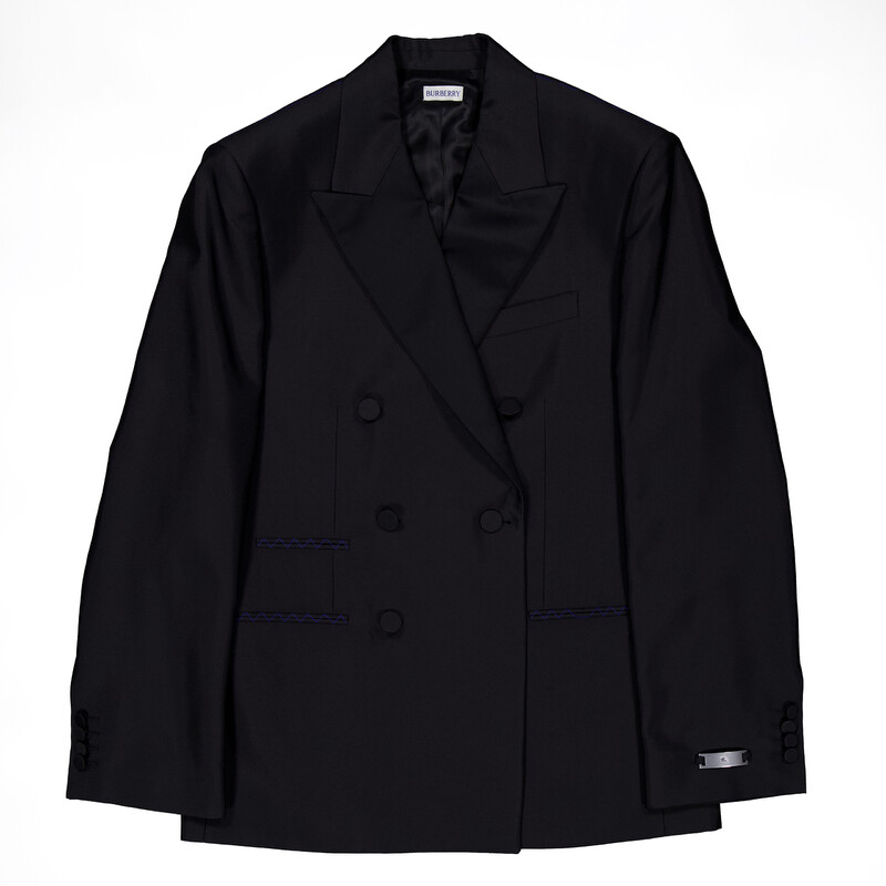 Burberry Double-Breasted Wool-Blend Blazer, Brand Size 52R (US