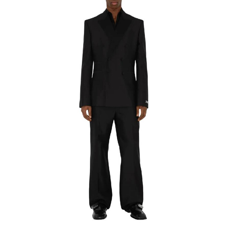 Burberry Double-Breasted Wool-Blend Blazer, Brand Size 52R (US