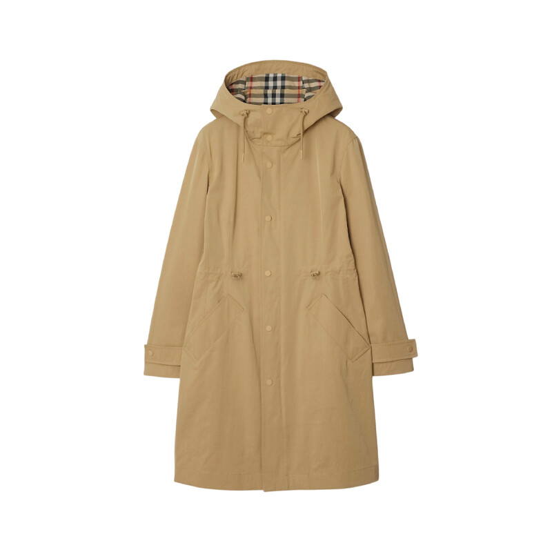 Burberry Drawcord Hood Nylon-Cotton Parka, Size X-Small 8095445