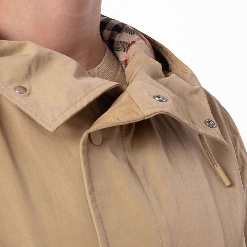 Burberry Drawcord Hood Nylon-Cotton Parka, Size X-Small 8095445