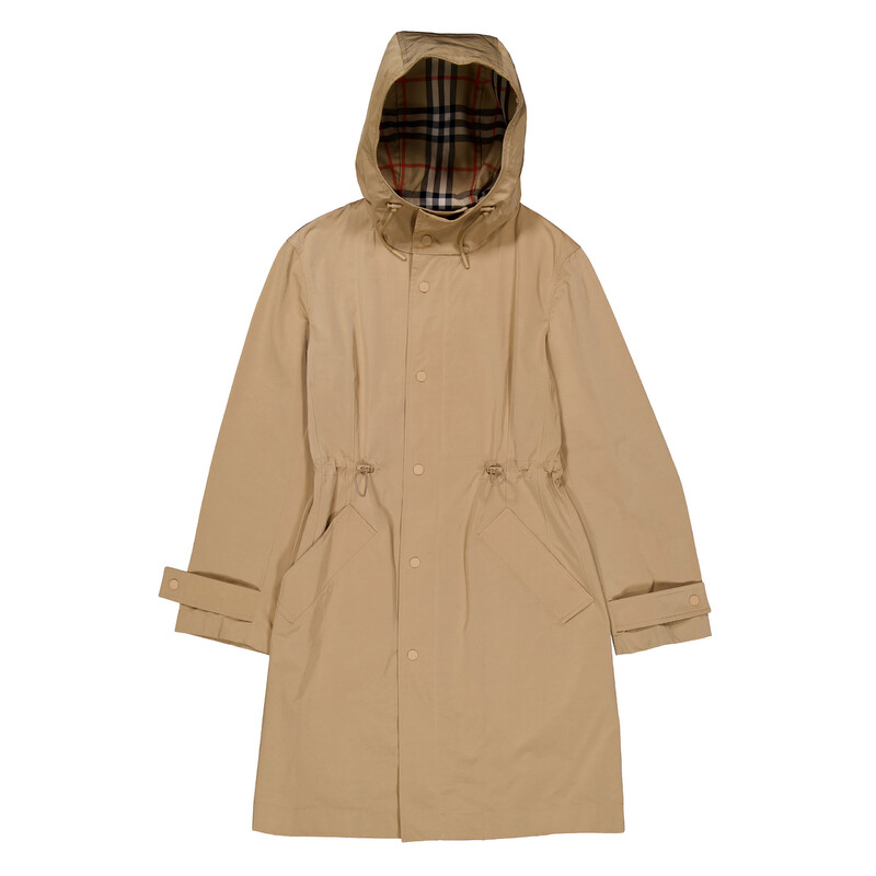 Burberry Drawcord Hood Nylon-Cotton Parka, Size X-Small 8095445