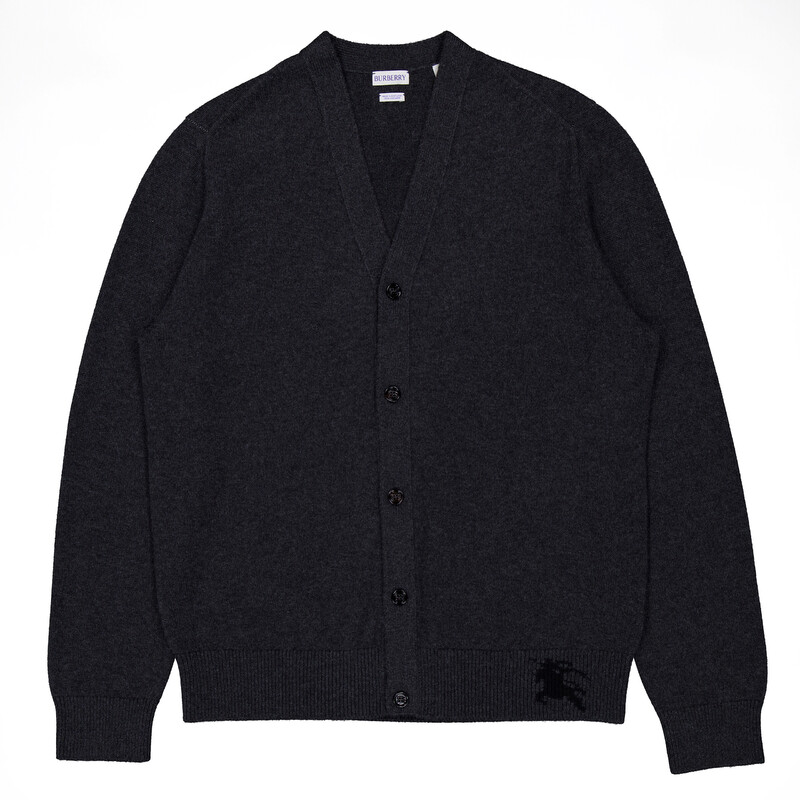 Burberry EKD Embroidered Cashmere Cardigan, Size Large 8081159