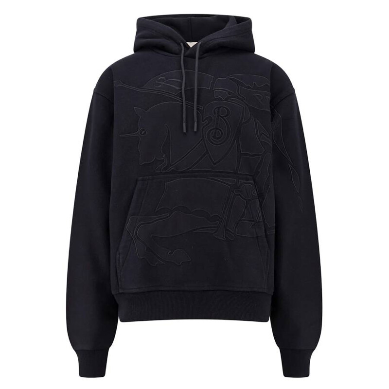 Burberry EKD Embroidered Cotton Blend Hoodie, Size Large 8098214