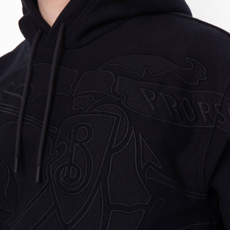 Burberry EKD Embroidered Cotton Blend Hoodie, Size Small 8098214