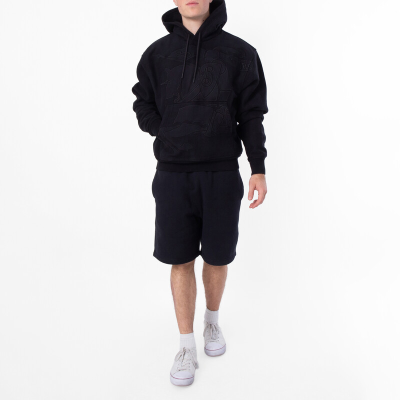 Burberry EKD Embroidered Cotton Blend Hoodie, Size Small 8098214