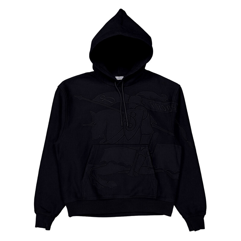 Burberry EKD Embroidered Cotton Blend Hoodie, Size Small 8098214