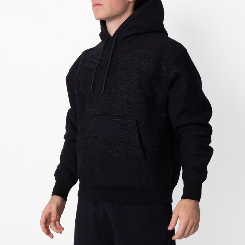 Burberry EKD Embroidered Cotton Blend Hoodie, Size Small 8098214