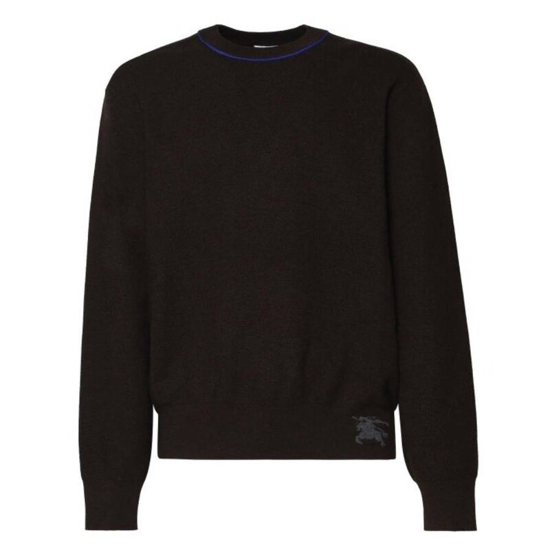 Burberry EKD Embroidered Wool-Blend Sweater, Size Large 8093611