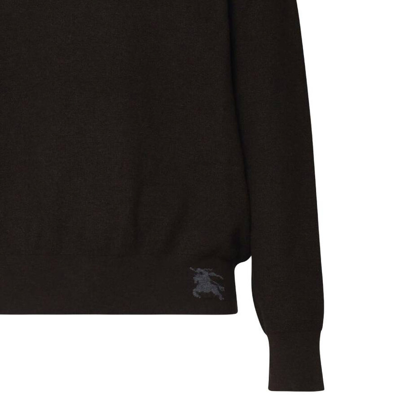 Burberry EKD Embroidered Wool-Blend Sweater, Size Large 8093611