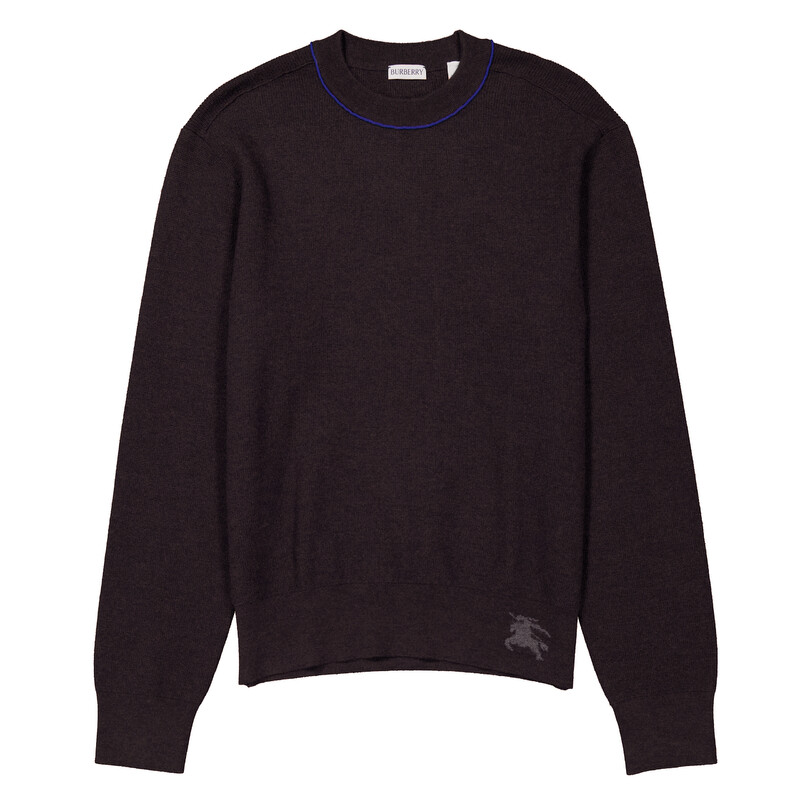 Burberry EKD Embroidered Wool-Blend Sweater, Size Small 8093611