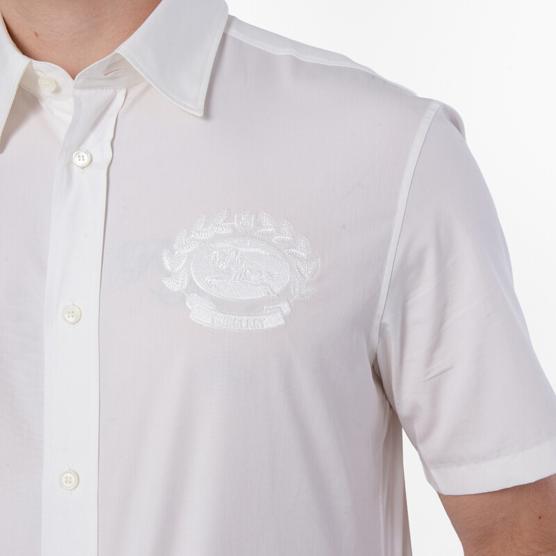 Burberry EKD Short-Sleeved Cotton Shirt, Size Medium 8095319