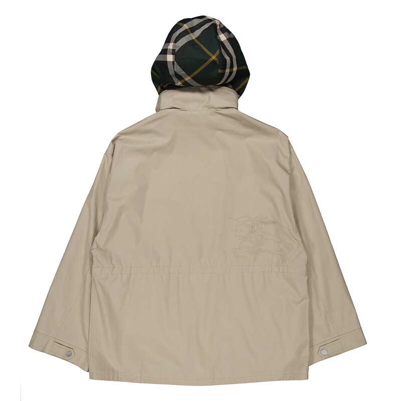 Burberry Ekd-Embroidered Cotton Parka, Size Medium 8083672