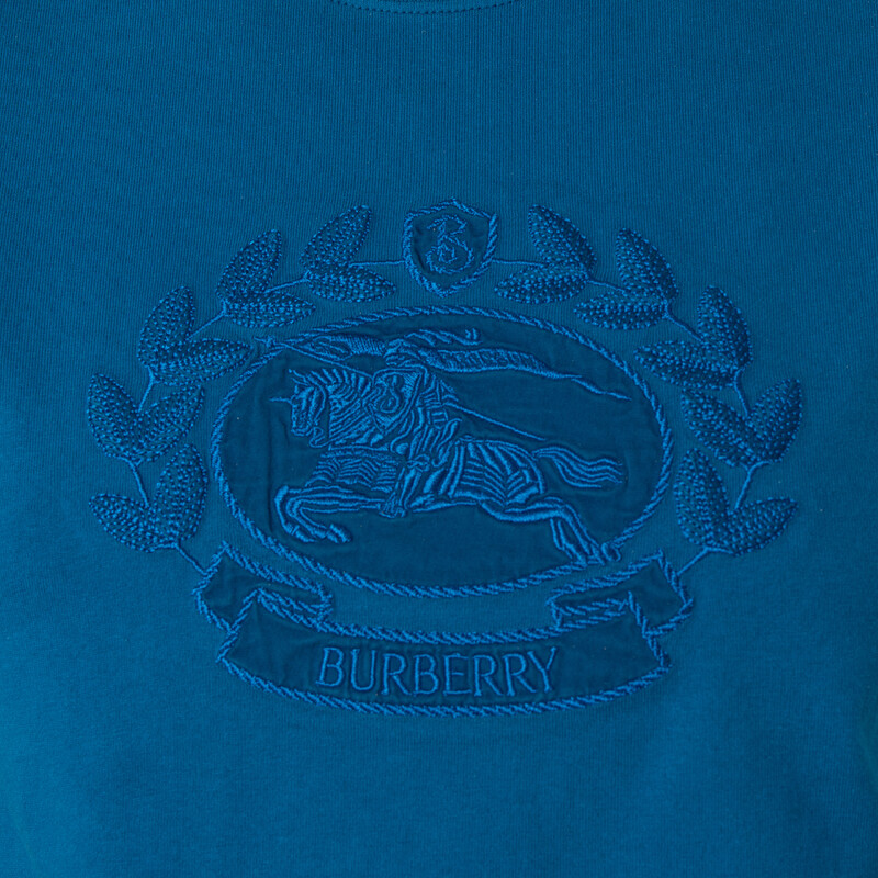 Burberry Embroidered Logo Cotton T-Shirt, Size X-Small 8093653