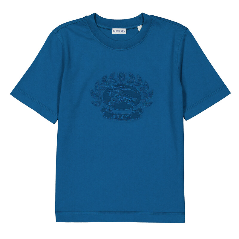 Burberry Embroidered Logo Cotton T-Shirt, Size X-Small 8093653