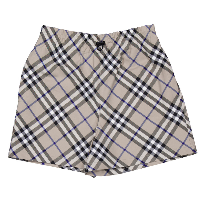 Burberry Equestrian Knight Check Cotton Shorts, Brand Size 8 ( US