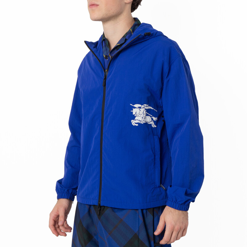 Burberry Equestrian Knight Logo Hooded Jacket, Size Large 8104612
