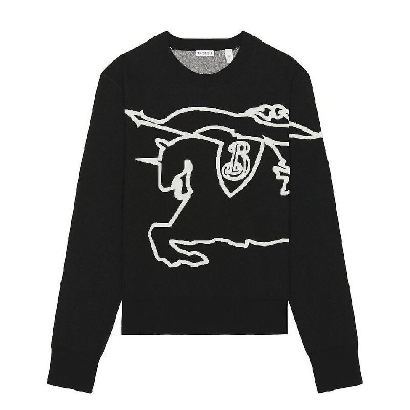 Burberry Equestrian Knight Logo Motif Cotton Sweatshirt, Size