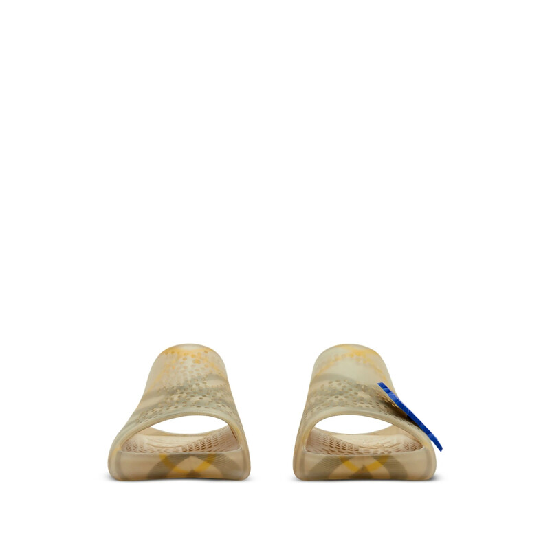 Burberry Equestrian Knight Stingray Check-Pattern Slides, Brand