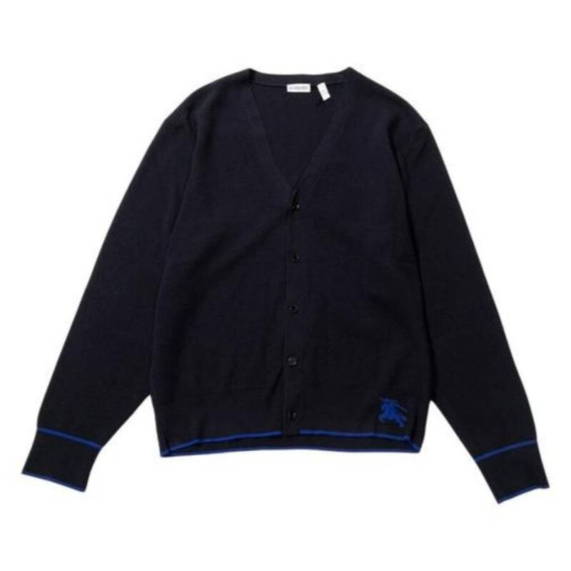 Burberry Equestrian Knight Wool Cardigan, Size Small 8094755