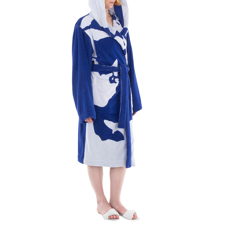 Burberry Equestrian Knight-Print Robe, Size Small 8095738