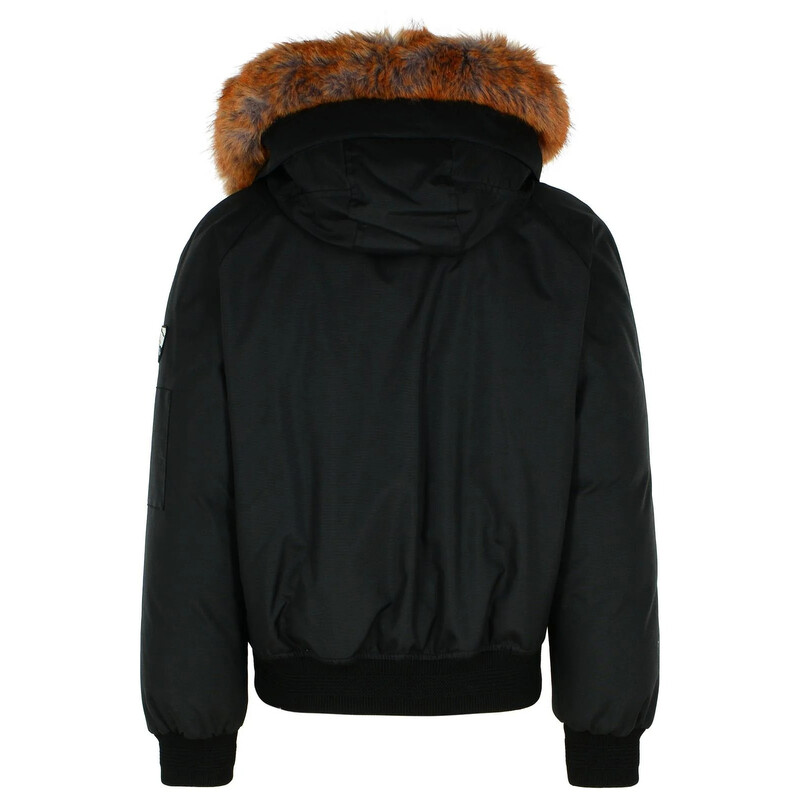 Burberry Faux Fur Trim Hooded Bomber Jacket, Size X-Large 8091565