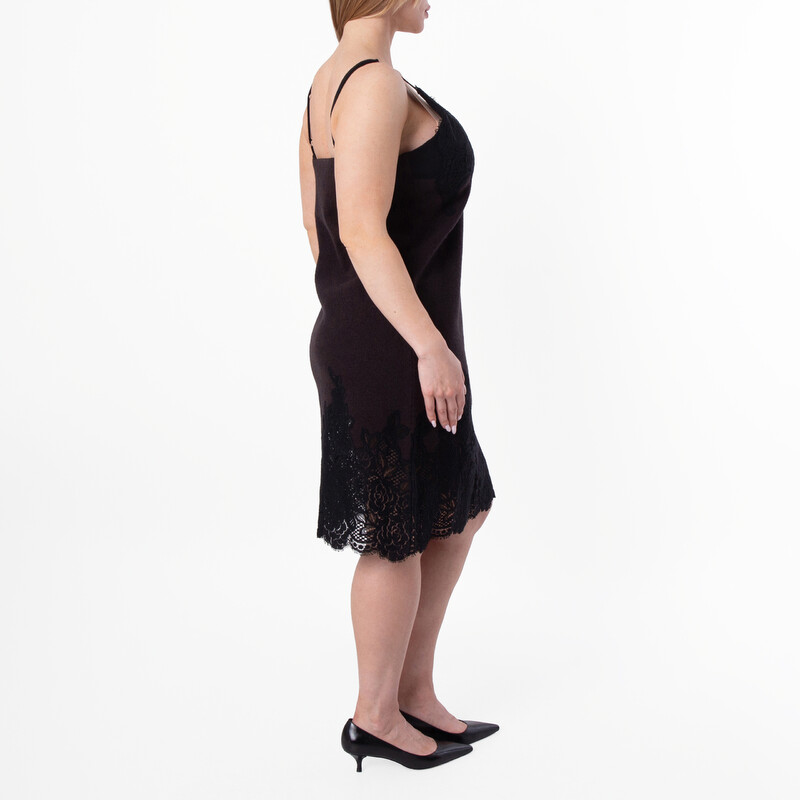 Burberry Floral Lace Wool Slip Dress, Size Small 8093562
