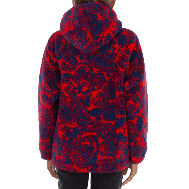 Burberry Floral Pattern Drawstring Hoodie, Size Medium 8079629