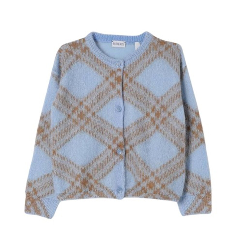 Burberry Girls Bethane Checked Cardigan, Size 8Y 8089175