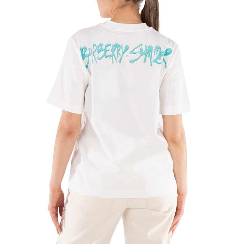 Burberry Graphic Printed Crewneck Cotton T-Shirt, Size XX-Small