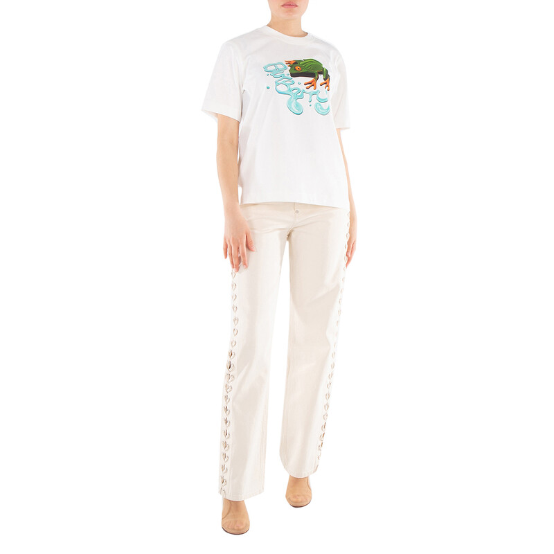 Burberry Graphic Printed Crewneck Cotton T-Shirt, Size XX-Small
