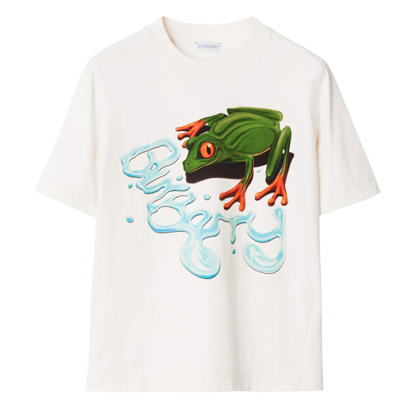 Burberry Graphic Printed Crewneck Cotton T-Shirt, Size XX-Small