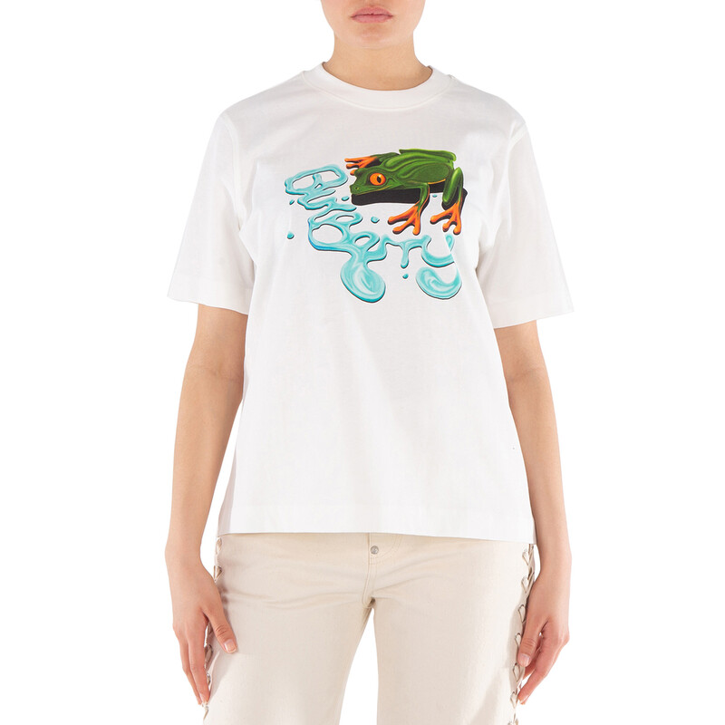 Burberry Graphic Printed Crewneck Cotton T-Shirt, Size XX-Small
