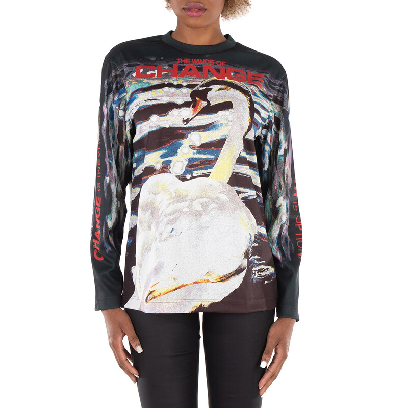 Burberry Graphic-Print Long-Sleeve T-Shirt, Size Small 8077237