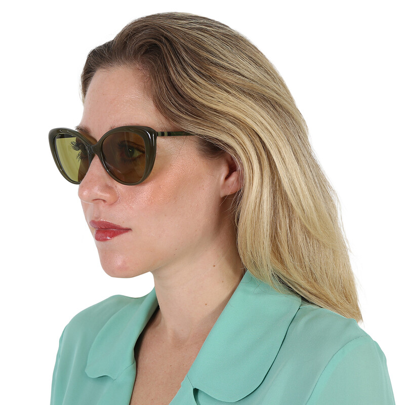 RARE ? NIB Burberry Olive Cat-Eye Sunglasses Green Lenses 54-17-14 Burberry Green Sunglasses for Women for sale | eBay main image 4