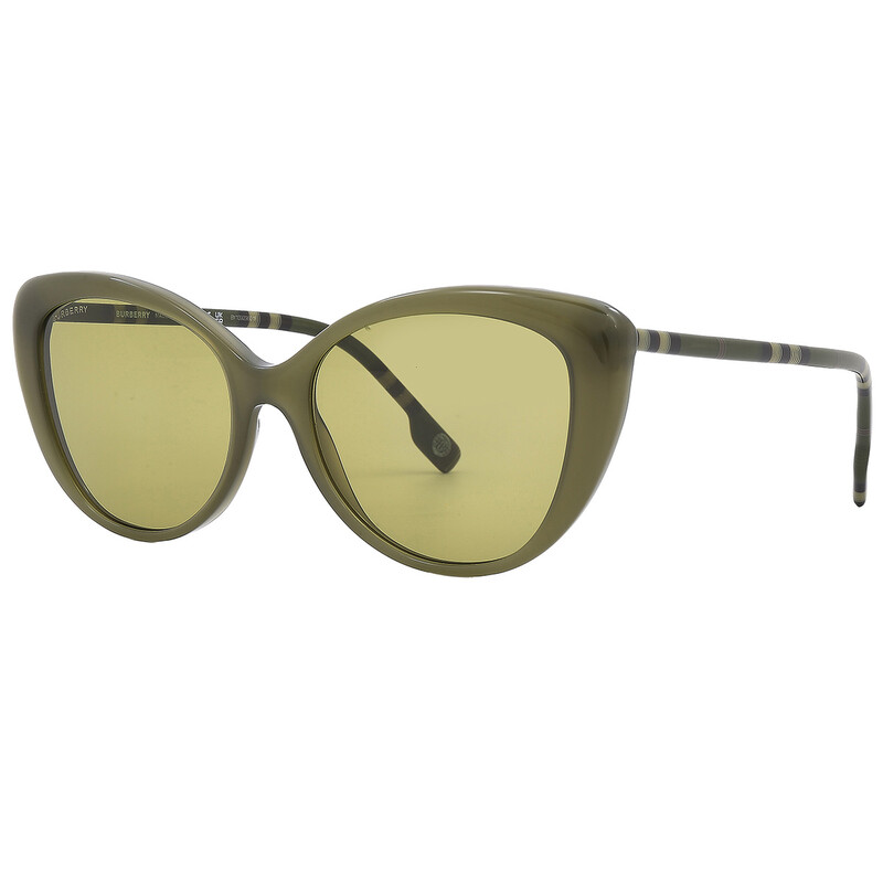 RARE ? NIB Burberry Olive Cat-Eye Sunglasses Green Lenses 54-17-14 Burberry Green Sunglasses for Women for sale | eBay main image 3