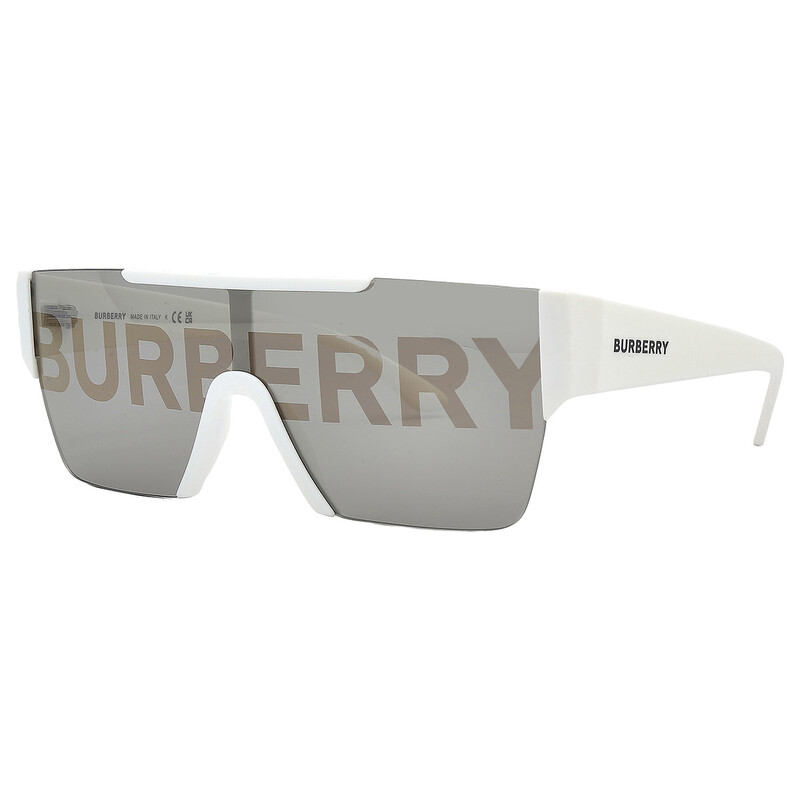 Burberry Grey / Burberry Silver / Gold Shield Men's Sunglasses