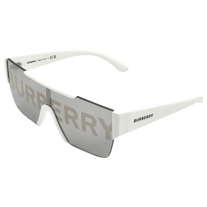 Burberry Grey / Burberry Silver / Gold Shield Men's Sunglasses