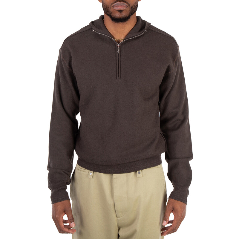 Burberry Half-Zip Wool Hooded Sweatshirt, Size Small 8075888
