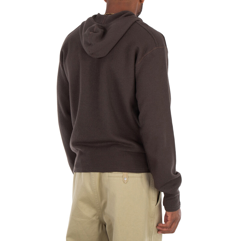 Burberry Half-Zip Wool Hooded Sweatshirt, Size Small 8075888