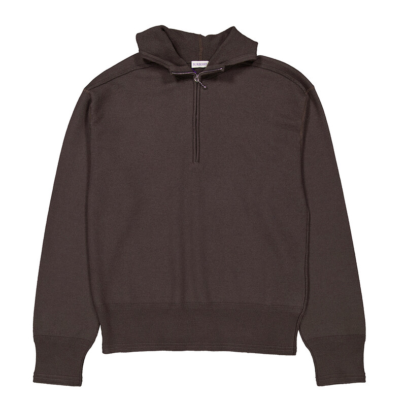Burberry Half-Zip Wool Hooded Sweatshirt, Size Small 8075888