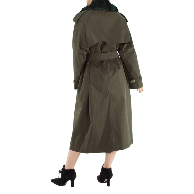 Burberry High Neck Check Print Trench Coat, Brand Size 2 (US Size
